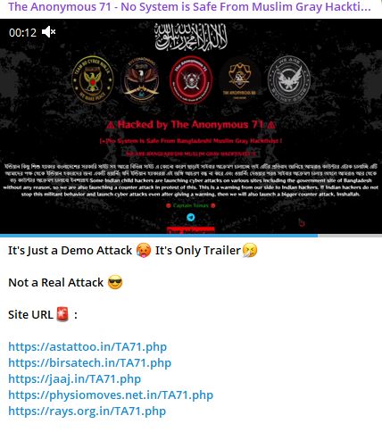 Anonymous 71瞄准Rays组织网站
