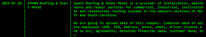 Spann Roofing and Sheet Metal,Inc成为akira勒索软件的受害者