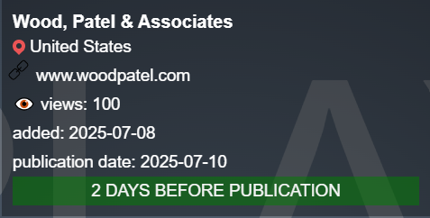Wood，Patel&Associates，Inc成为PLAY勒索软件的受害者
