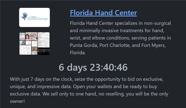 佛罗里达州Hand Center成为RHYSIDA勒索软件的受害者
