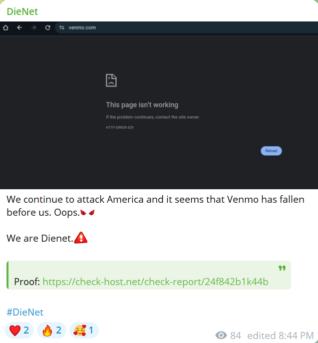 DieNet瞄准Venmo网站