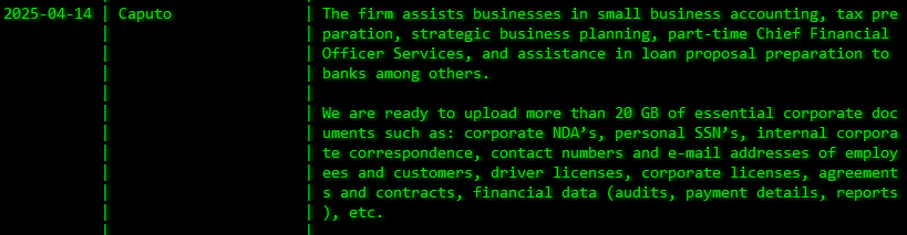 Caputo&Company成为Akira勒索软件的受害者