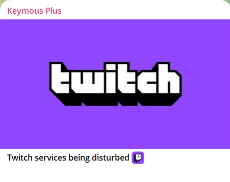 Keymous+瞄准Twitch网站
