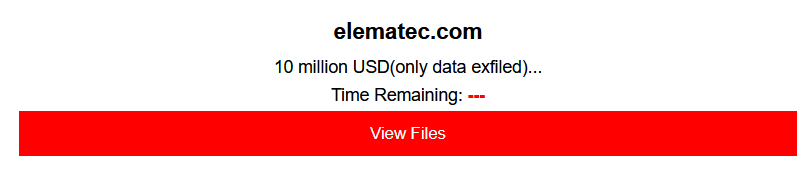 ELEMATEC USA CORPORATION成为DEVMAN勒索软件的受害者