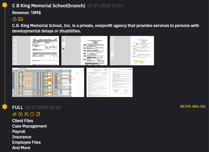 C.B.INC.国王纪念学校成为INC RANSOM勒索软件的受害者