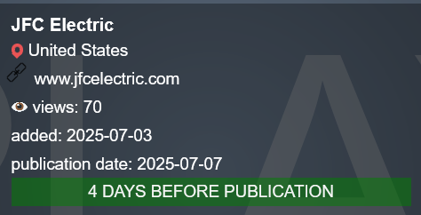 JFC Electric LLC成为PLAY勒索软件的受害者