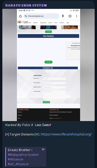 BABAYO EROR SYSTEM瞄准生命护理医院网站
