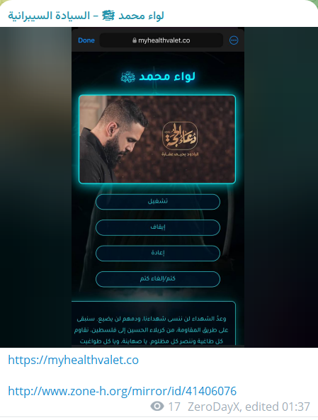 Liwaa Muhammad瞄准了Hygeia E-Services Pvt.的网站。有限公司（myHealthValet）