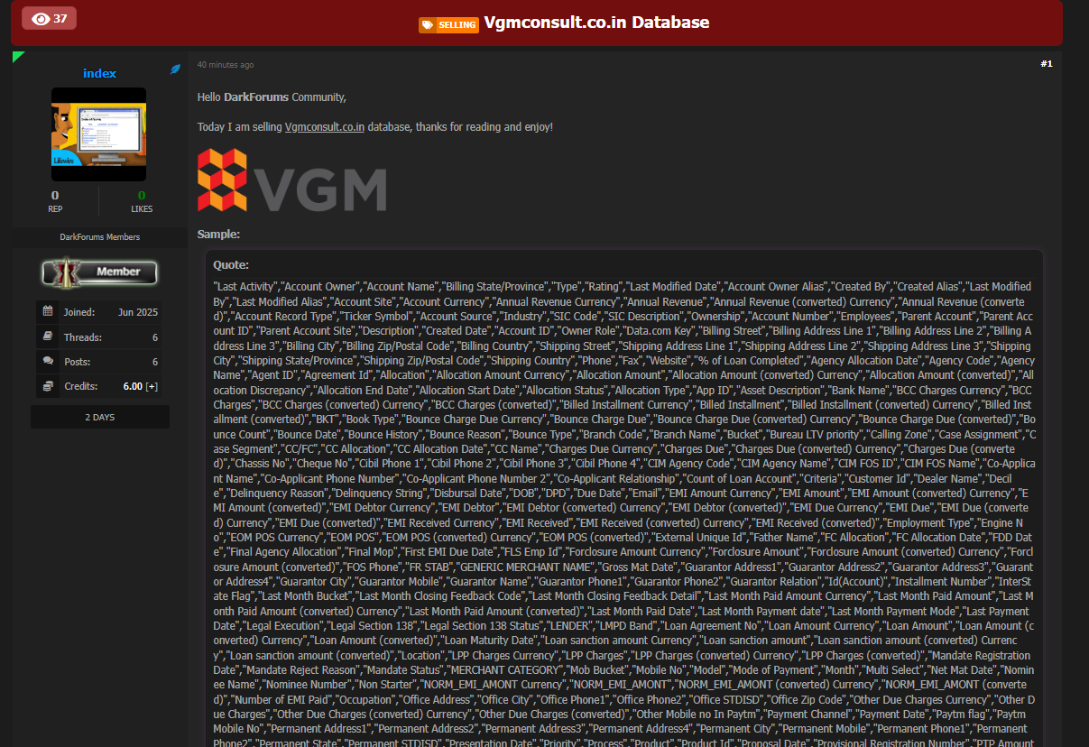 VGM Consultants Limited被控数据外泄