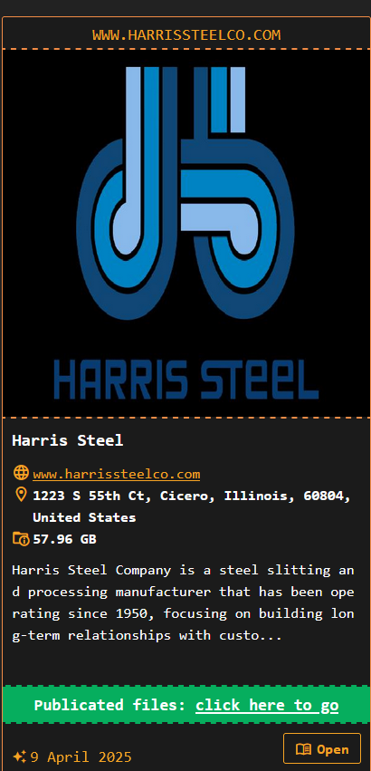 Harris Steel Company成为DragonForce勒索软件的受害者