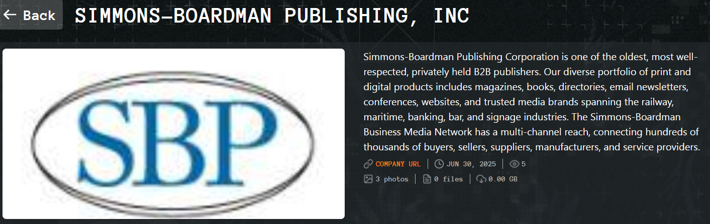 Simmons-Boardman Publishing Corp成为Qilin勒索软件的受害者
