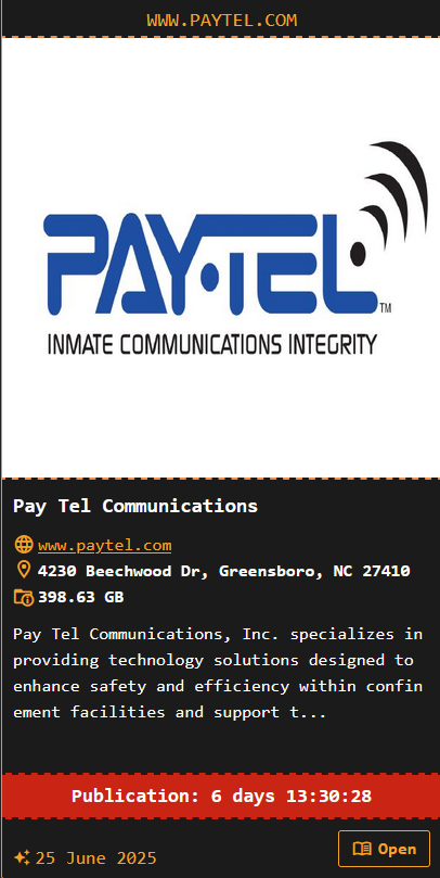 Pay Tel Communications成为DragonForce勒索软件的受害者