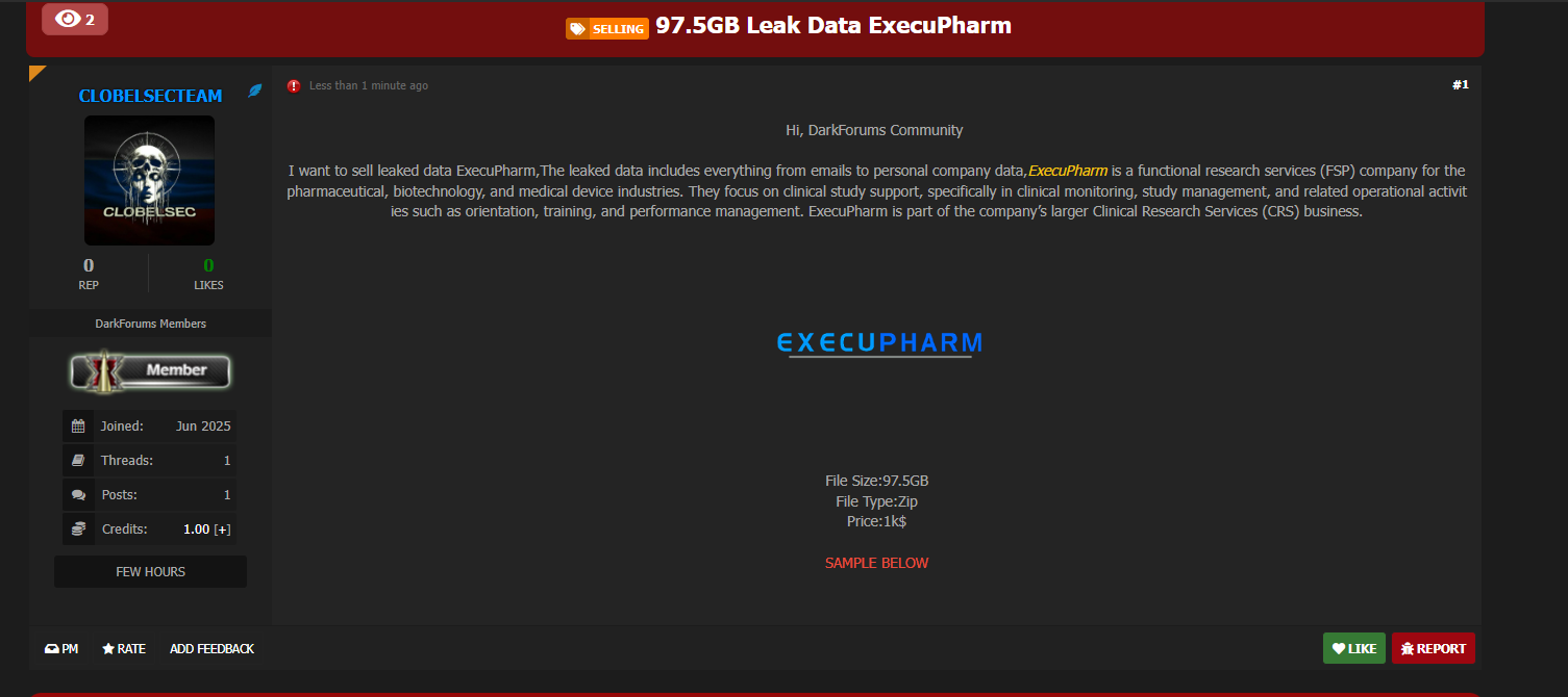 ExecuPharm Inc涉嫌出售数据