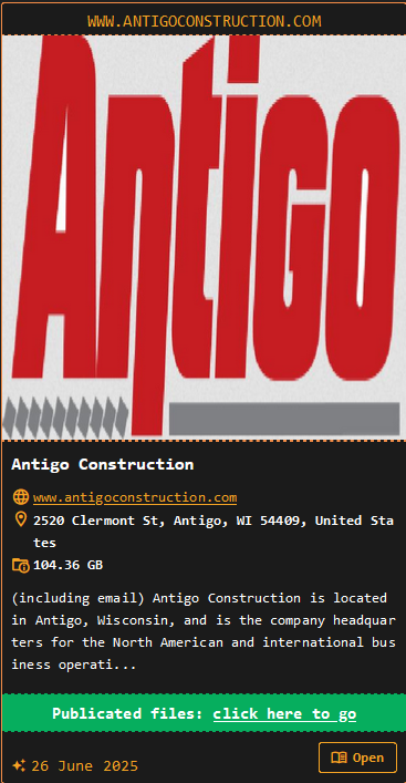 Antigo Construction家族公司成为DragonForce勒索软件的受害者