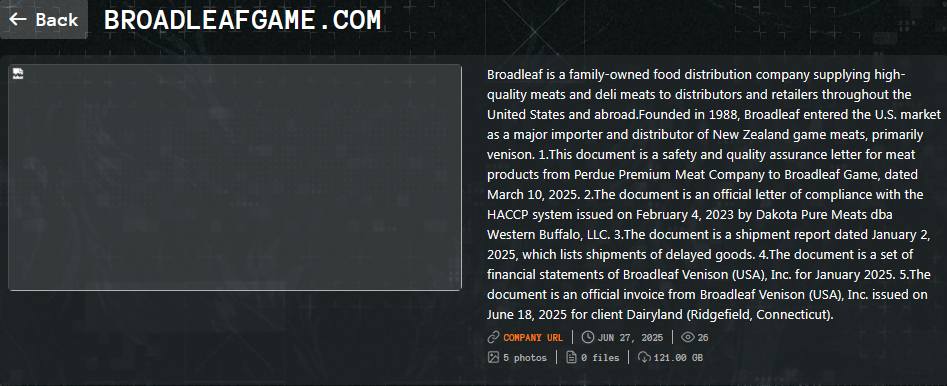 Broadleaf Game成为Qilin勒索软件的受害者