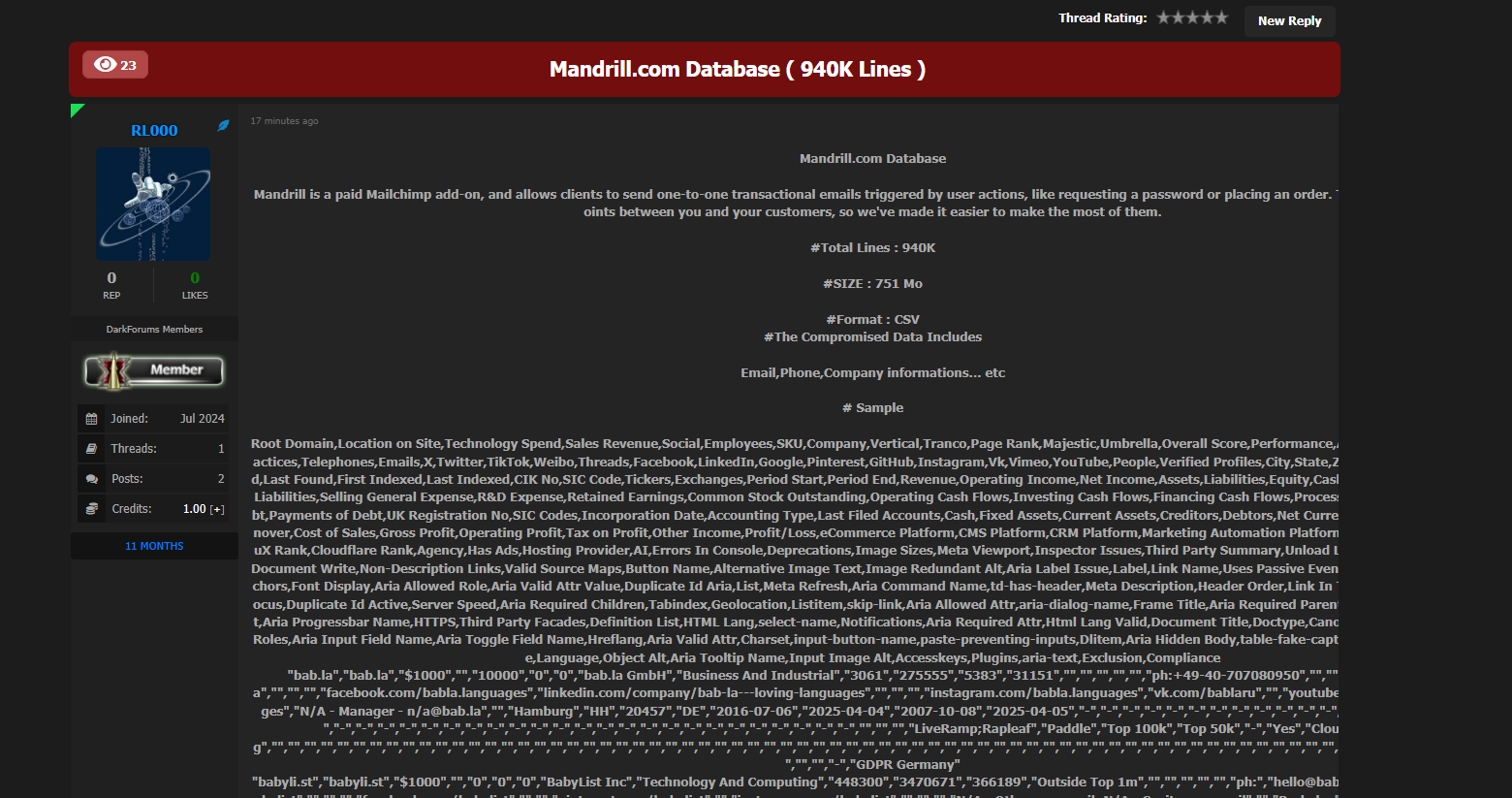 Intuit Mailchimp涉嫌数据外泄