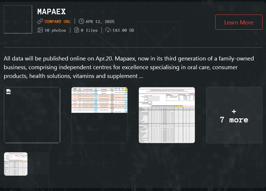 Mapaex成为Qilin勒索软件的受害者