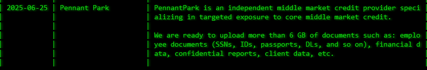 PennantPark成为akira勒索软件的受害者