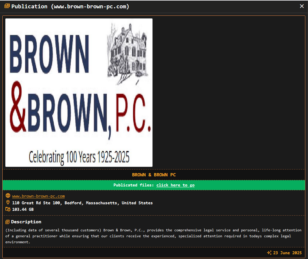 Brown和Brown，PC成为DragonForce勒索软件的受害者