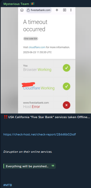 Mysterious Team Bangladesh瞄准五星银行网站
