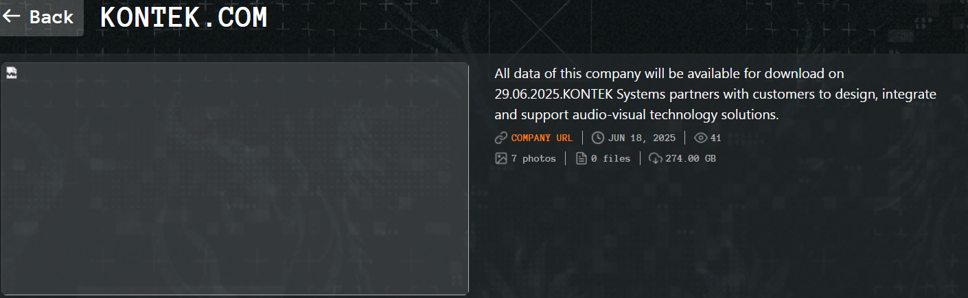 KONTEK Systems，Inc成为Qilin勒索软件的受害者