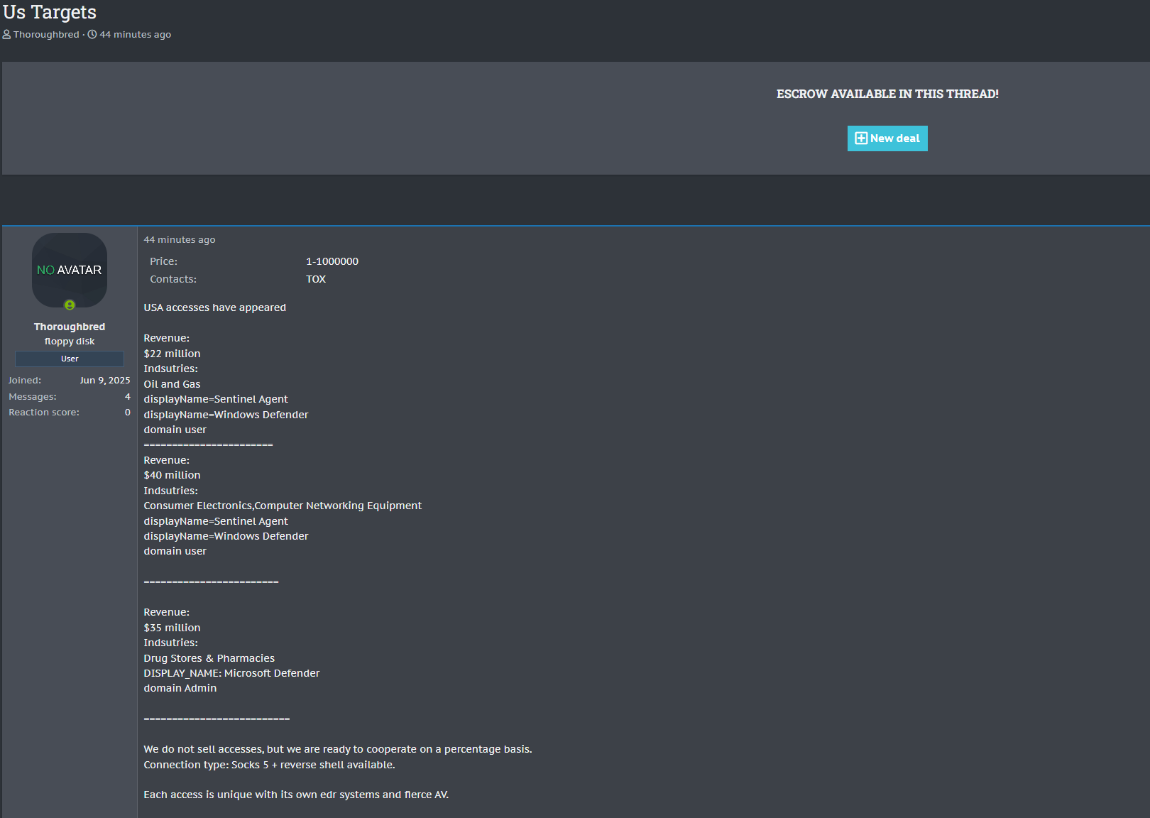 涉嫌向身份不明的美国Drug商店和药房组织出售access