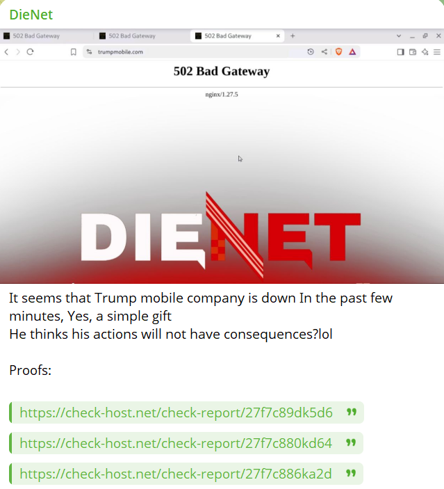 DieNet瞄准Trump移动网站