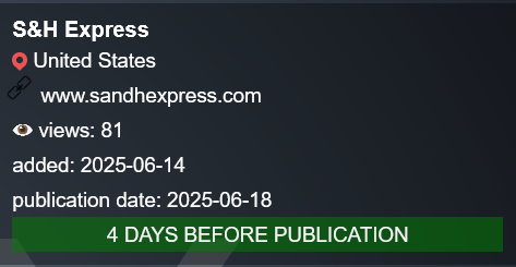 S&H Express Inc成为PLAY勒索软件的受害者