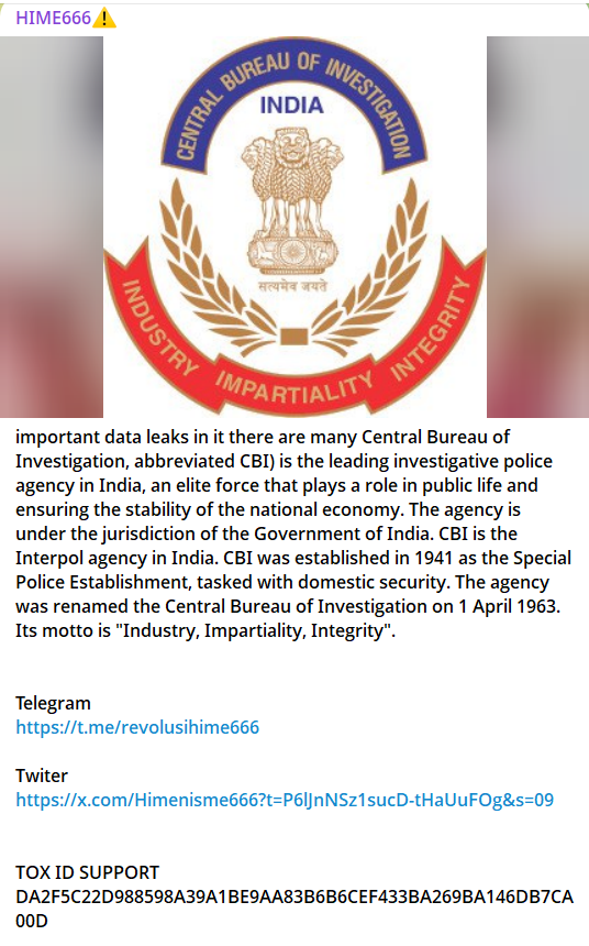 印度中央调查局（CBI）涉嫌出售数据