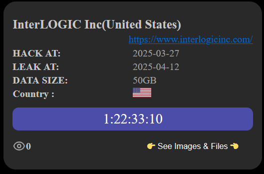 InterLogic Inc.成为NightSpire勒索软件的受害者