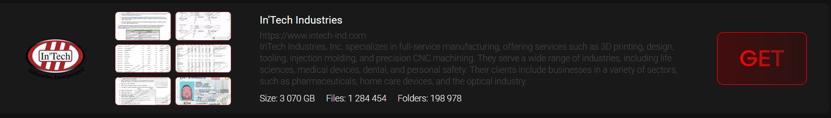 In’Tech Industries成为INTERLOCK勒索软件的受害者