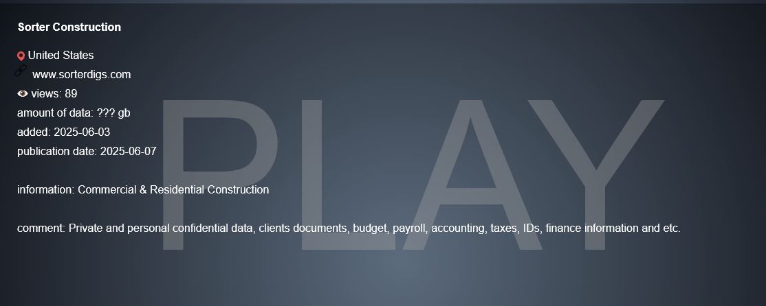 分拣机建设成为PLAY勒索软件的受害者