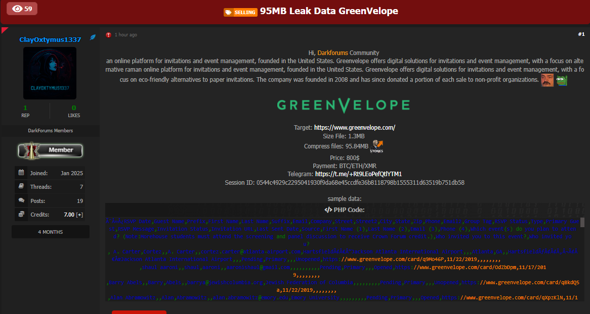 GreenVelope涉嫌数据外泄