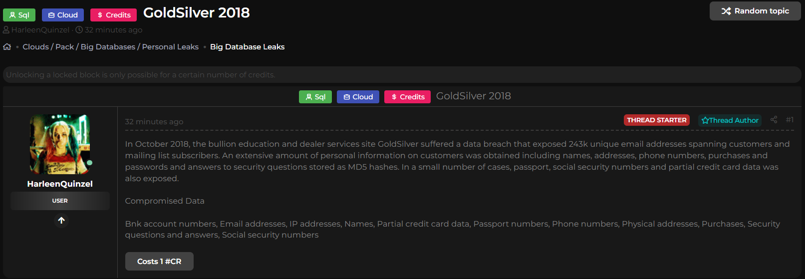 GoldSilver涉嫌数据外泄