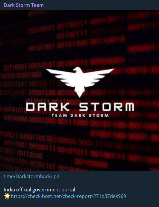 Dark Storm Team攻击印度政府网站