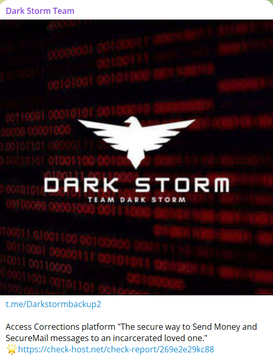 Dark Storm Team瞄准访问更正网站