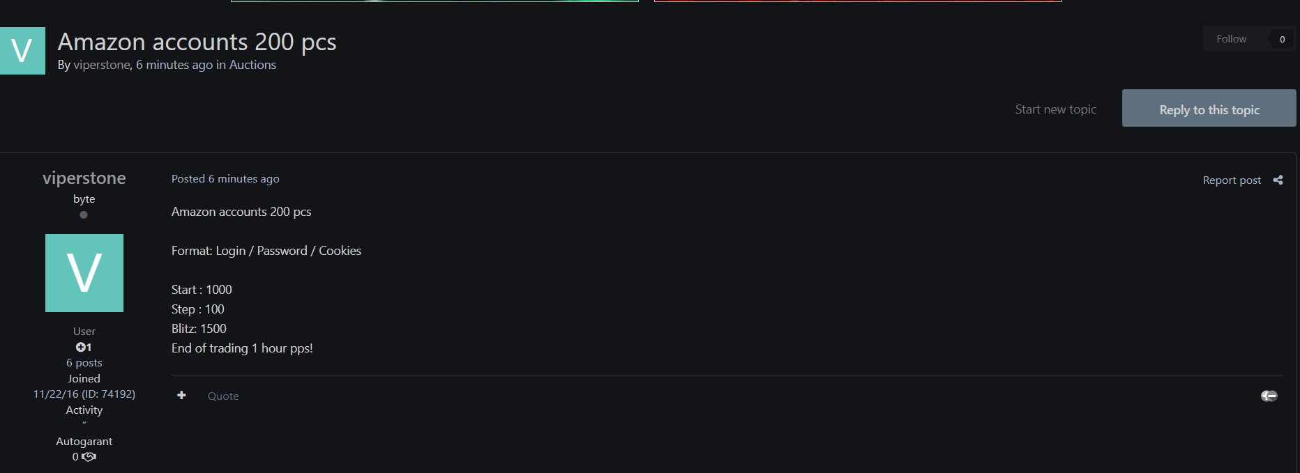 涉嫌出售200个亚马逊账户