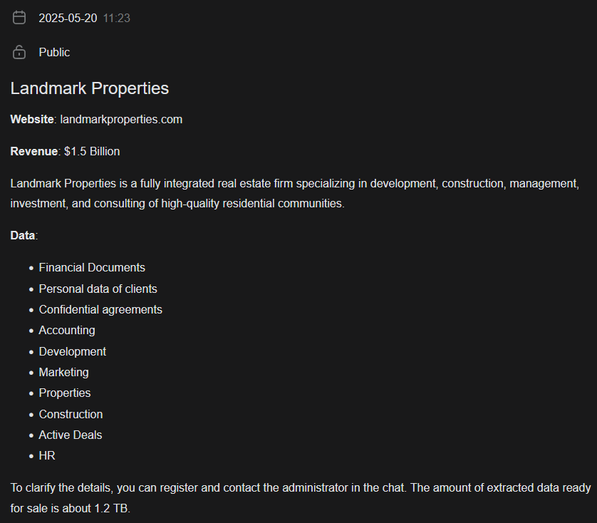 Landmark Properties成为MORPHEUS勒索软件的受害者