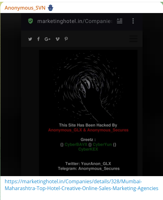 Anonymous_SVN针对MarketingHotel.in网站