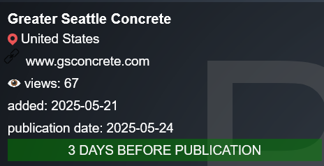 Greater Seattle Concrete，Inc成为PLAY勒索软件的受害者