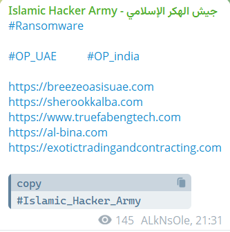 Islamic Hacker Army瞄准TrueFab Eng Tech Pvt Ltd网站