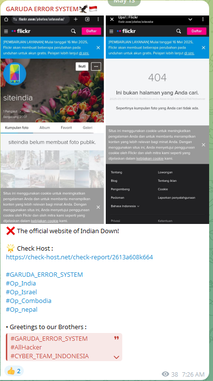 Garuda Error System瞄准Flickr网站