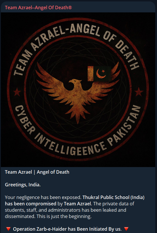 Team Azrael Angel Of Death声称针对印