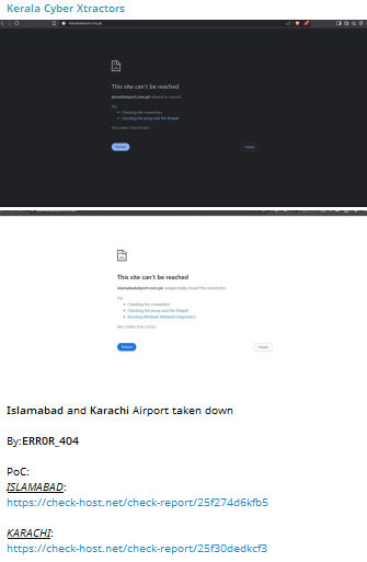 Kerala Cyber Xtractors瞄准真纳国际机场网站