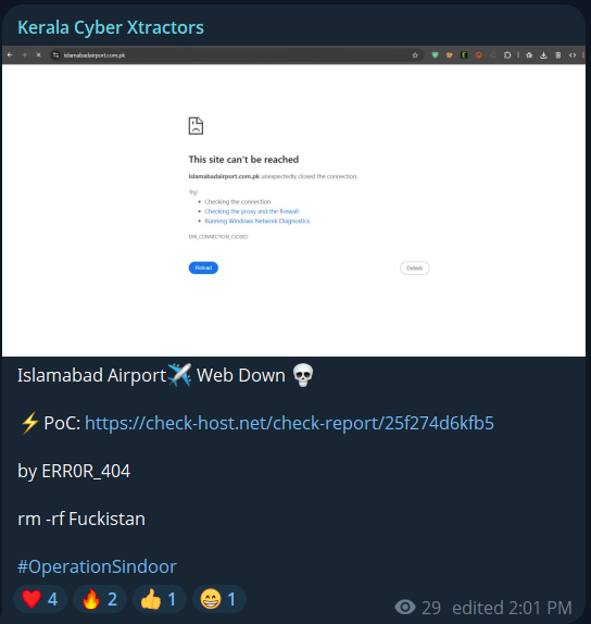 Kerala Cyber Xtractors瞄准伊斯兰堡国际机场（ISB）网站