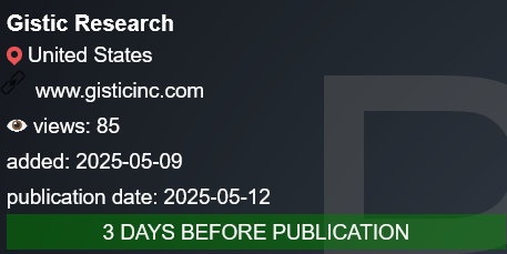 Gistic Research，Inc成为PLAY勒索软件的受害者