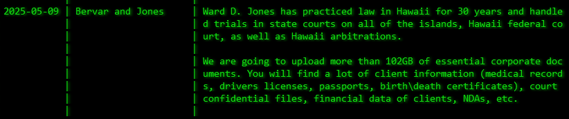 Bervar&Jones成为Akira勒索软件的受害者