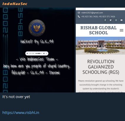INDOHAXSEC瞄准RISHAB全球学校网站