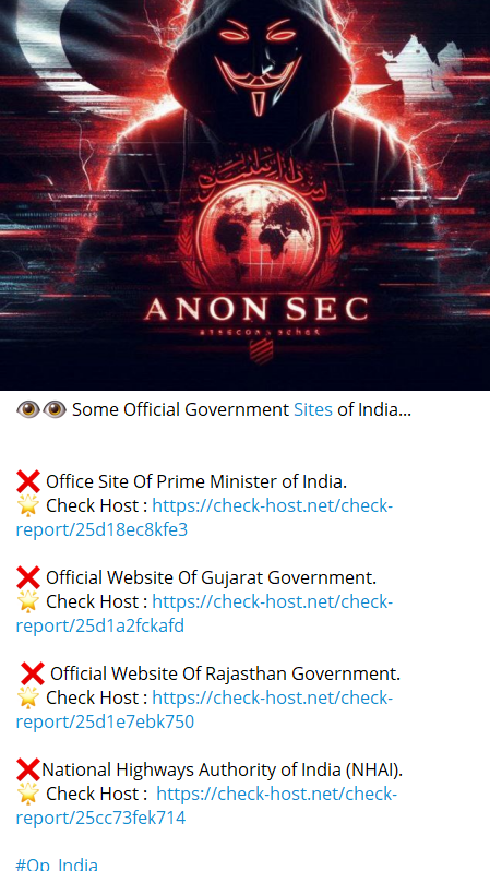 AnonSec瞄准拉贾斯坦邦政府网站