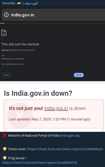 AnonSec瞄准印度国家门户网站